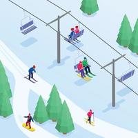 ilustración de deportes de invierno vector