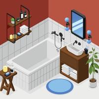 Bathroom Isometric Background vector