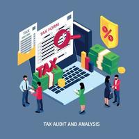 Tax Accounting Isometric Background vector