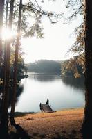 Camping and coffee at Pang Ung in the morning photo