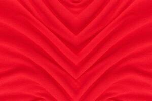 Red fabric texture background. Abstract cloth backdrop with soft waves. photo