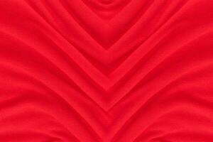 Red fabric texture background. Abstract cloth backdrop with soft waves. photo