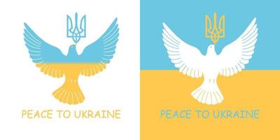 Dove of Peace With the Symbols of Ukraine vector