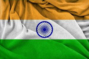 Fabric texture of India national flag photo
