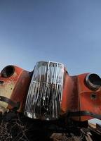 Close up of an abandoned vehicle in scenic Saskatchewan photo