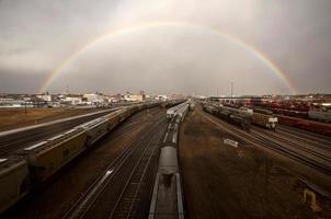 Rainbow over Moose Jaw Saskatchewan photo