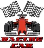 Racing car logo with racing car on white background vector