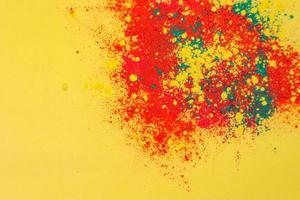 Concept of Indian festival Holi, Mulri color's on floors photo