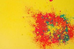 Concept of Indian festival Holi, Mulri color's on floors photo