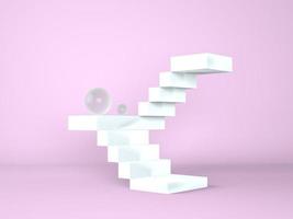Ladder with a podium for the presentation of new products, 3d photo