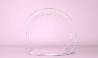 Product podium on pastel background 3d. Abstract minimal geometry concept. Studio stand platform theme. Exhibition and business marketing presentation stage. photo