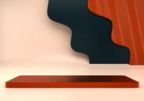 Podium use for product presentation. Abstract wave background. 3d rendering - illustration. photo