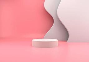 Podium use for product presentation. Abstract wave background. 3d rendering - illustration. photo
