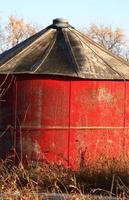 Red granary in scenic Saskatchewan photo