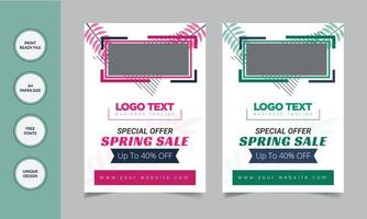 folleto de cartel de venta de primavera vector