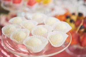Delicious sweets on candy buffet photo