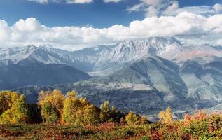 Thick fog on the mountain pass Goulet. Georgia, Svaneti. Europe. Caucasus mountains photo