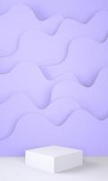 Podium use for product presentation. Abstract wave background. 3d rendering - illustration. photo