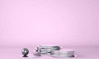 Product podium with money on pastel background 3d. Abstract minimal geometry concept. Studio stand platform theme. Exhibition and business marketing presentation stage. photo