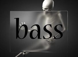 bass word on glass and skeleton photo