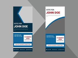 election roll up banner design template. vote now election poster leaflet design. cover, roll up banner, poster, print-ready vector