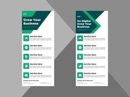 grow your business roll up banner design template. take your business to the next level of poster leaflet design. cover, roll up banner, poster, print-ready vector