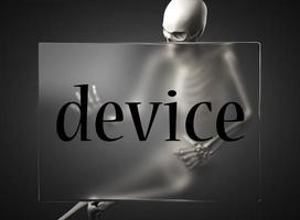 device word on glass and skeleton photo