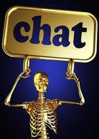 chat word and golden skeleton photo