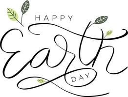 Happy easter day font calligraphy hand written text leaf plant green color natural environment symbol happy save earth day logo ecology celebration festival around the world global international vector