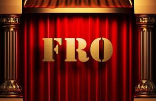 fro golden word on red curtain photo