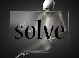 solve word on glass and skeleton photo
