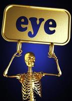 eye word and golden skeleton photo