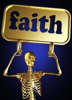 faith word and golden skeleton photo