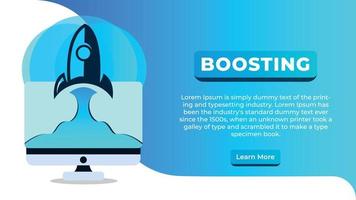 Business boosting website banner design template vector