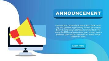 Announcements website banner design template vector