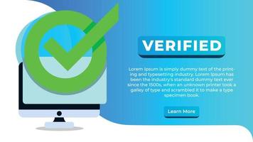 verified website banner design template vector