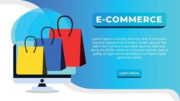 E- commerce shopping website banner design template vector