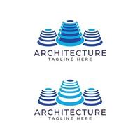 Architecture building  logo design template real estate services vector