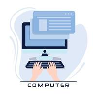 computer flat illustration design template vector