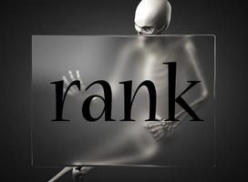 rank word on glass and skeleton photo