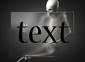 text word on glass and skeleton photo