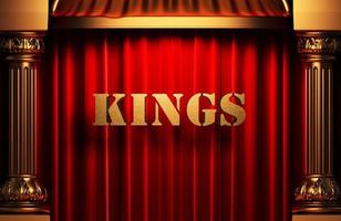 kings golden word on red curtain photo