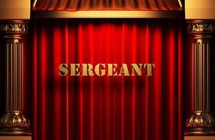 sergeant golden word on red curtain photo