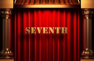 seventh golden word on red curtain photo