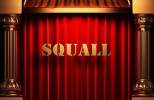 squall golden word on red curtain photo