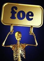 foe word and golden skeleton photo