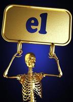 el word and golden skeleton photo