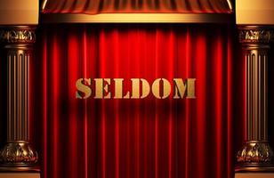 seldom golden word on red curtain photo