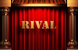 rival golden word on red curtain photo