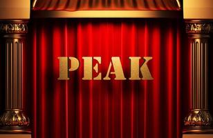 peak golden word on red curtain photo